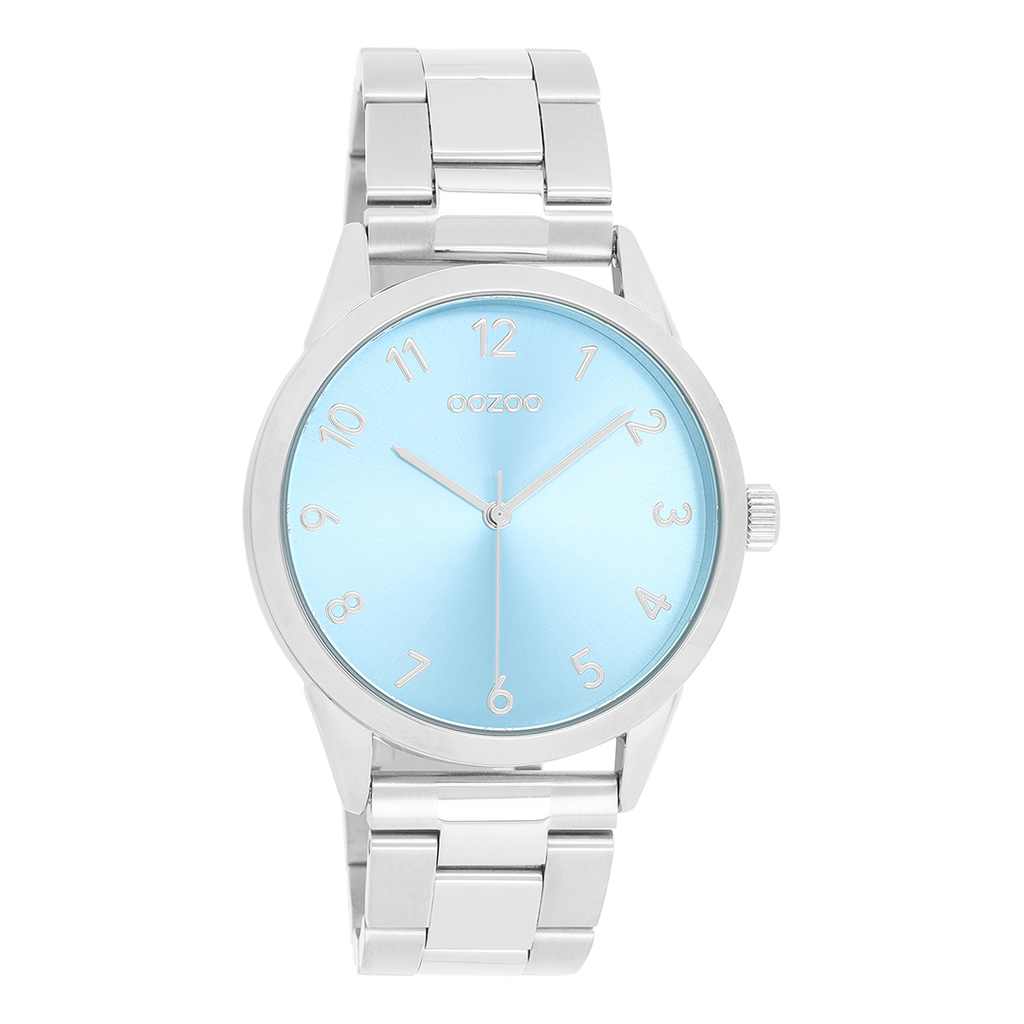 Silver coloured OOZOO watch with silver coloured stainless steel bracelet - C11423