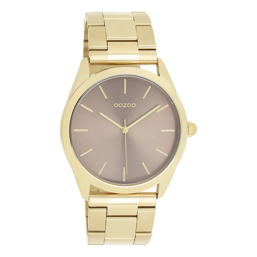 Gold coloured OOZOO watch with gold coloured stainless steel bracelet - C11431