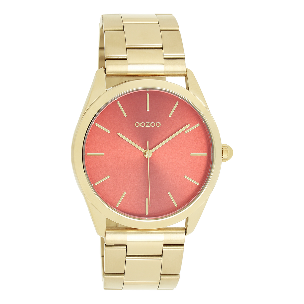 Gold coloured OOZOO watch with gold coloured stainless steel bracelet - C11432