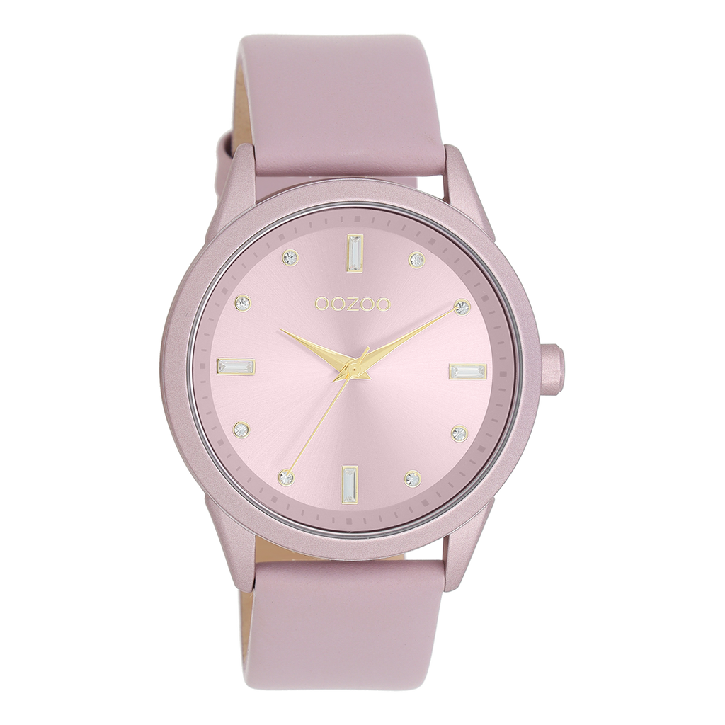 Lilac OOZOO watch with lilac leather strap - C11355